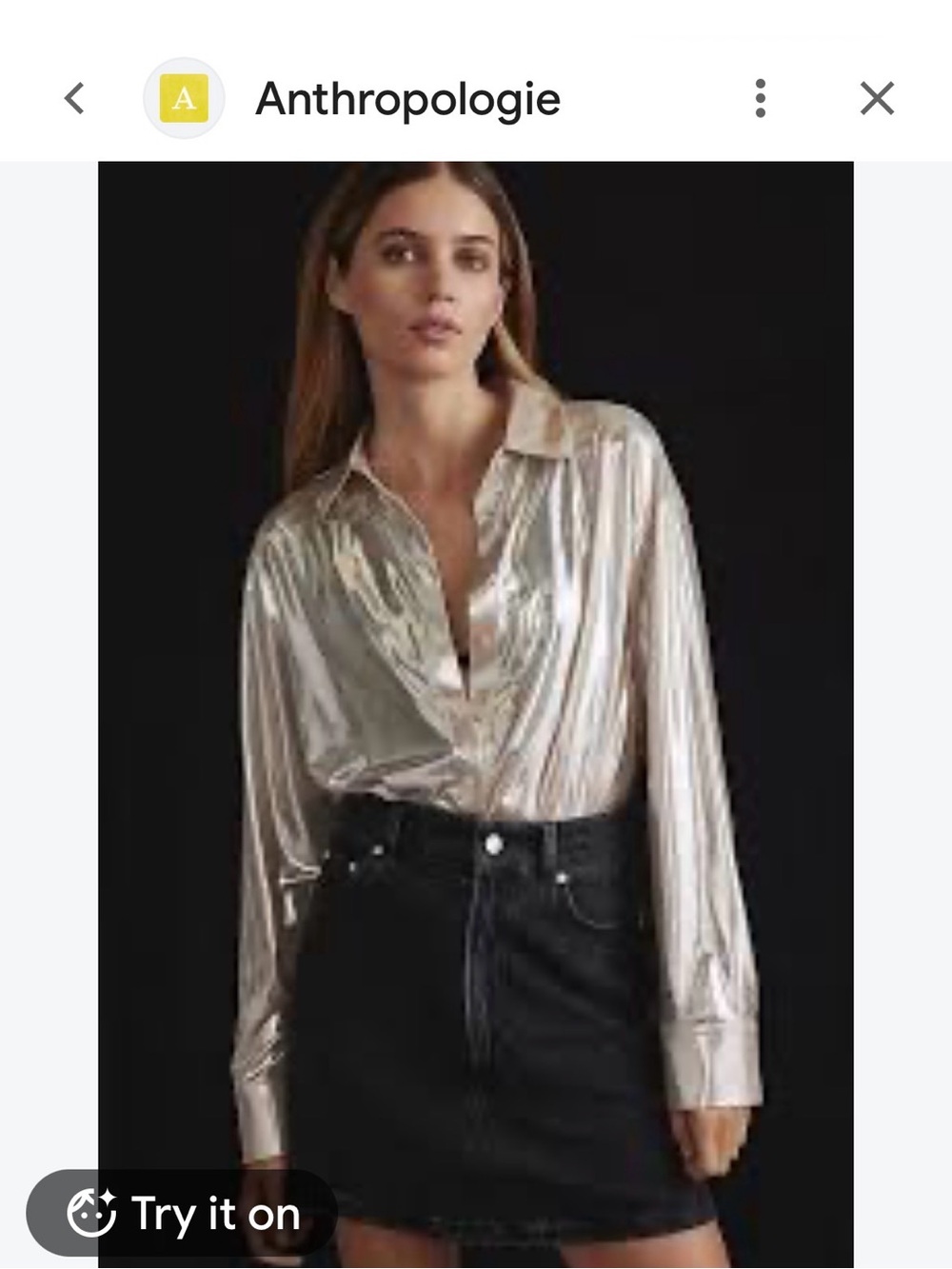Anthropologie, The Gillian Liquid Shine Shirt